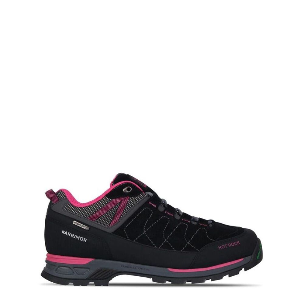 Karrimor Womens/Ladies Hot Rock Suede Waterproof Walking Shoes / Black/Pink